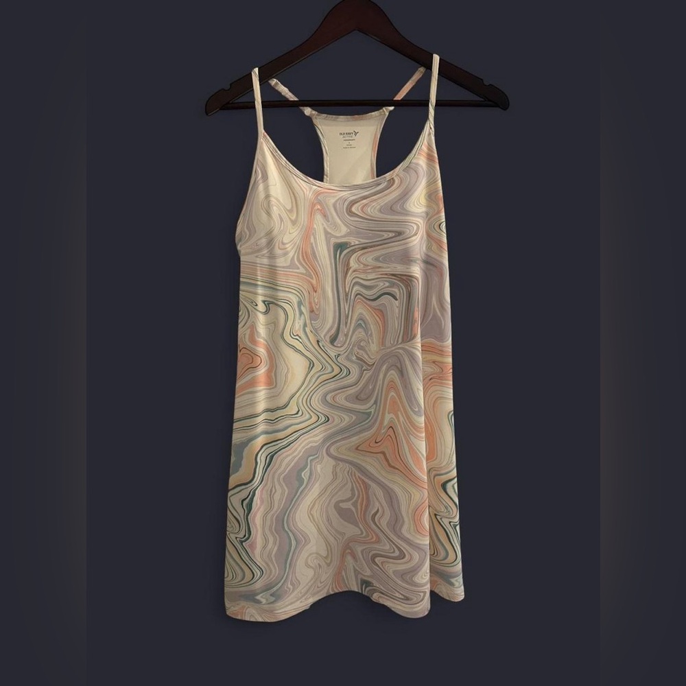 Old Navy Active Cream Marble-Accent Athletic Dress